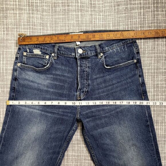 FRAME The Straight Leg Jeans in Tahiti  Blue Button Fly Men's 33 (Actual 34x31) - Picture 11 of 13